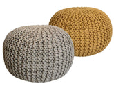 David - Sitzhocker Pouf SET 2 - gerecycled katoen - Ø 55 cm H 37 cm